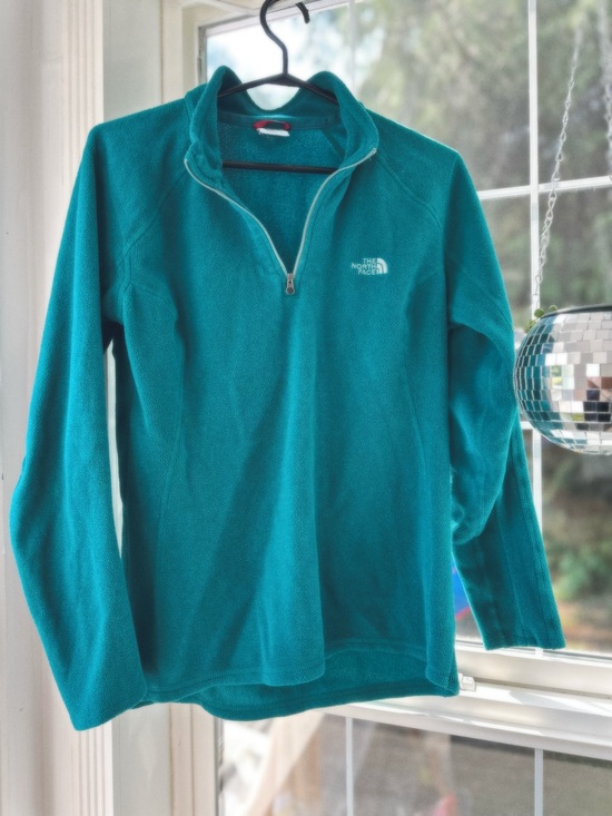 The North Face Sweaters - The North Face Teal Half-Zip Fleece Pullover - XL - Y2K Vintage